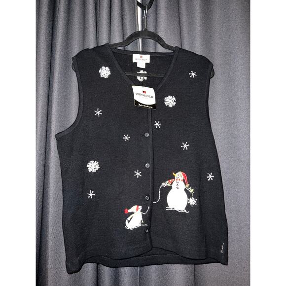 Ugly Christmas Sweater Xmas Vest Size Large NWT Woolrich - Picture 1 of 4
